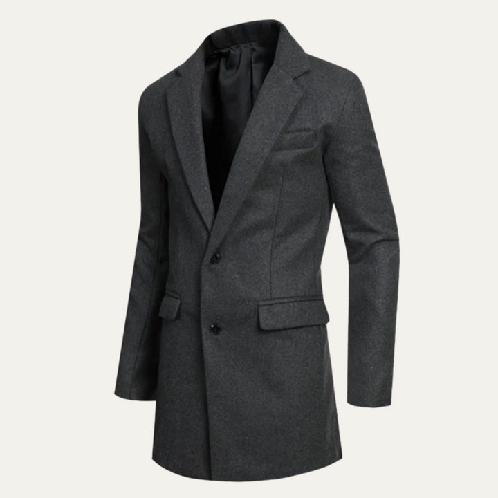 Mens Wool Blend Overcoat Smart Casual Winter Fit