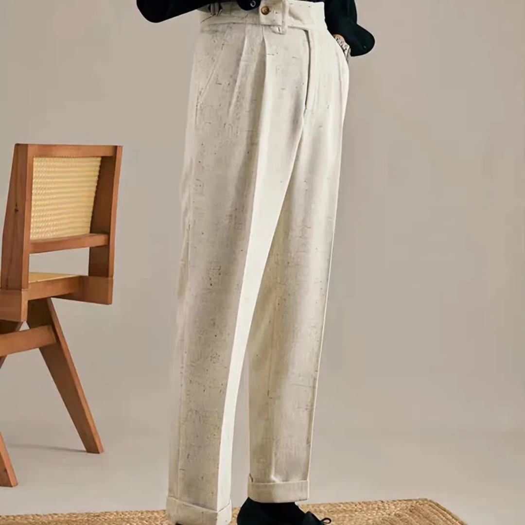 Mens Smart Casual Trousers Adjustable Buckle Regular Fit