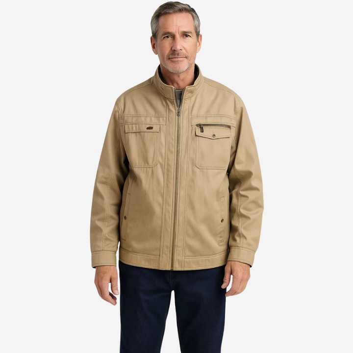 Mens Cotton Jacket Windproof Water-Repellent Field Style