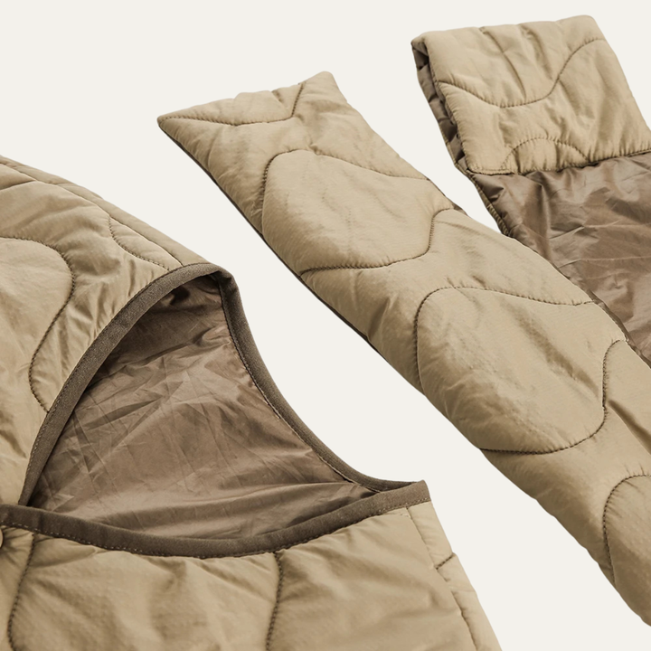 Mens Quilted Padded Jacket with Embroidered Detail