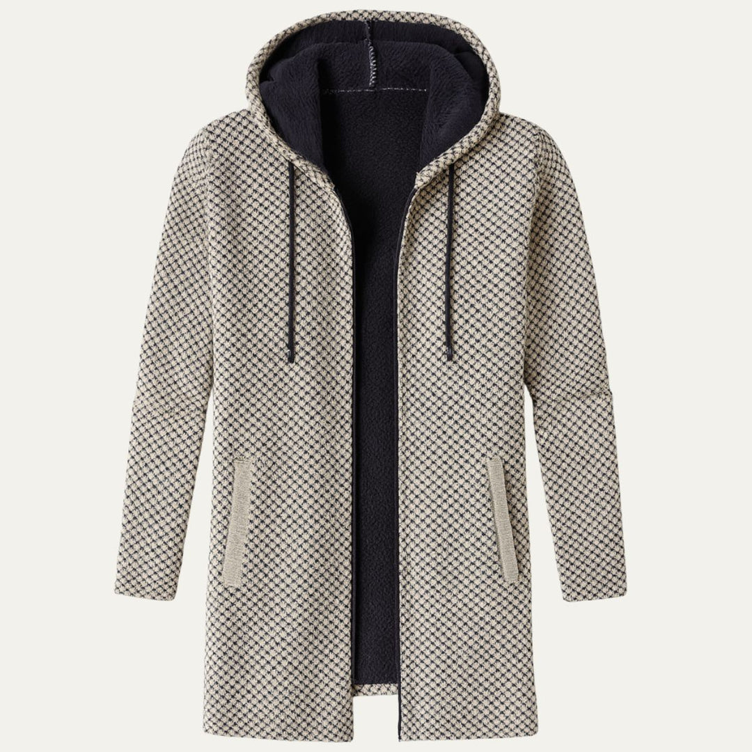 Mens Longline Knit Cardigan Hooded Casual Fit
