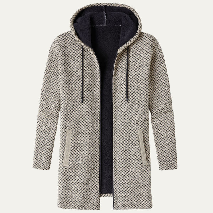 Mens Longline Knit Cardigan Hooded Casual Fit