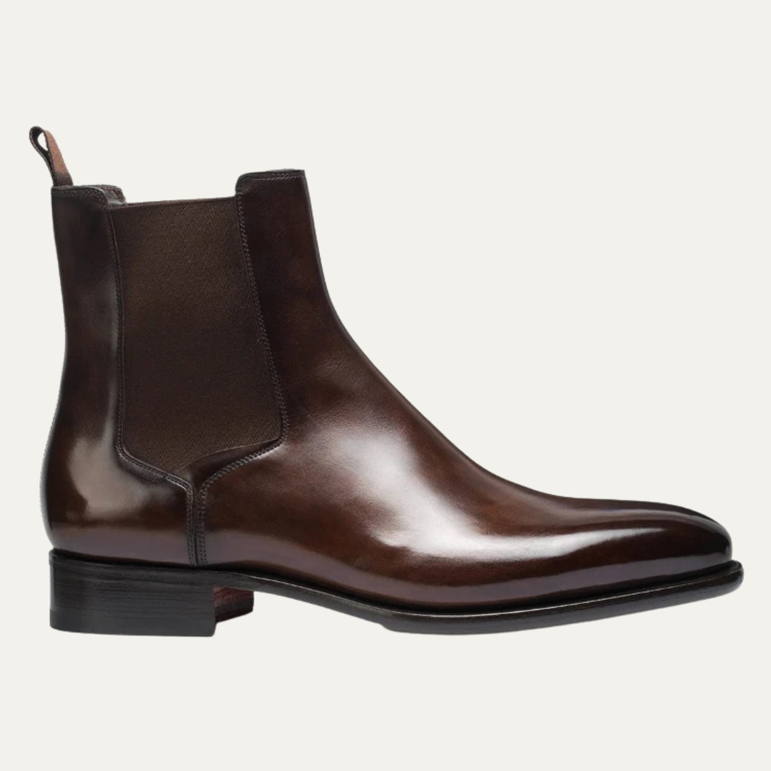 Mens Leather Ankle Dress Boots Polished Classic Style