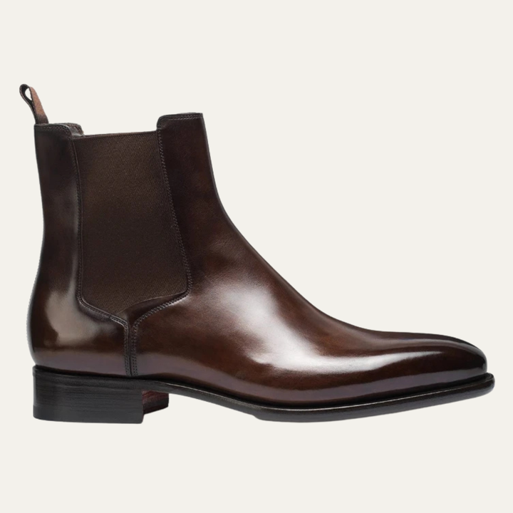 Mens Leather Ankle Dress Boots Polished Classic Style