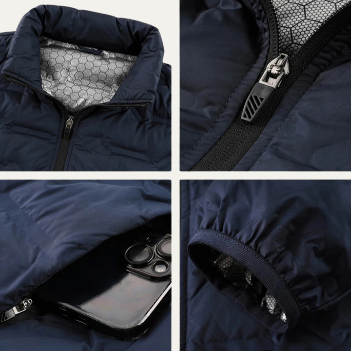 Mens Quilted Puffer Jacket Warm Insulated Winter