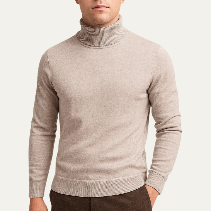Mens Knit Sweater Classic Turtleneck Fit