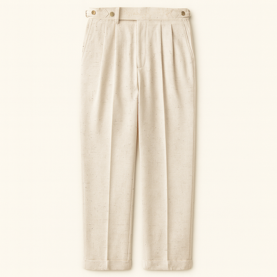 Mens Smart Casual Trousers Adjustable Buckle Regular Fit - BritishMode