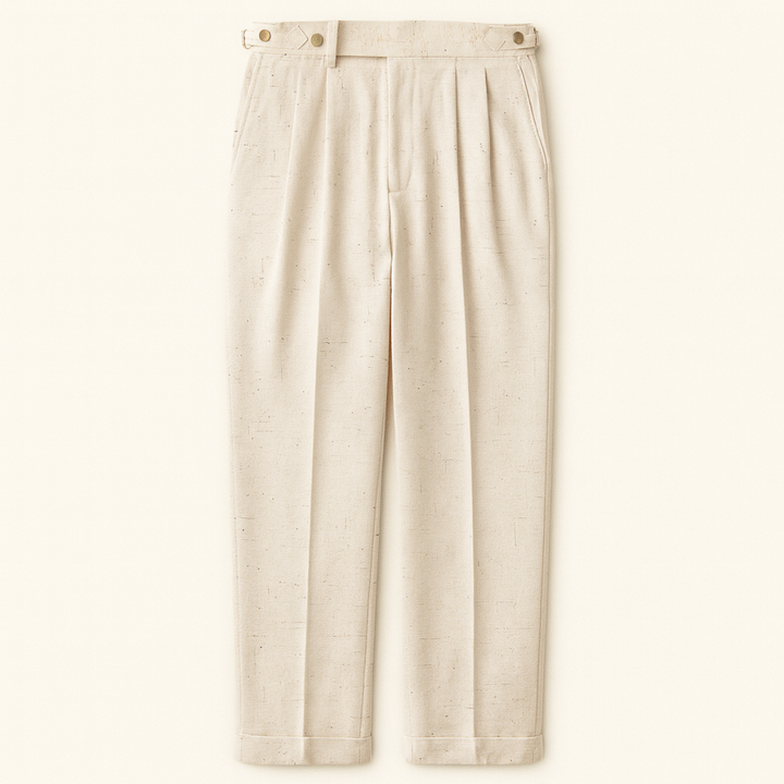 Mens Smart Casual Trousers Adjustable Buckle Regular Fit - BritishMode