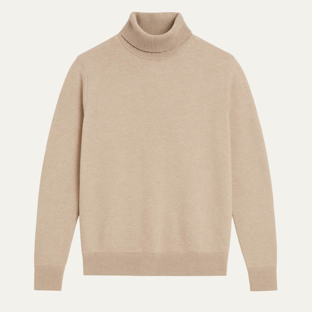 Mens Turtleneck Sweater Fine Gauge Knit