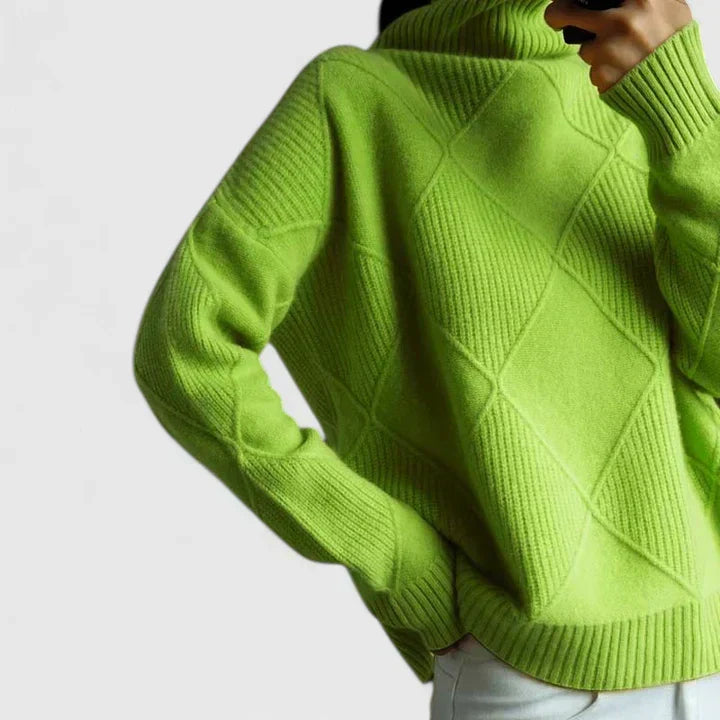 Womens Turtleneck Knit Sweater Long Sleeve