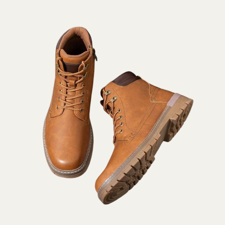 Mens Combat Boots Lace-Up Military Style Lug Sole