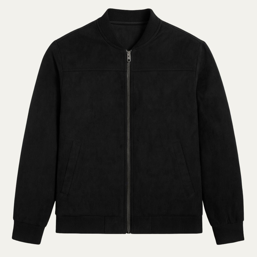 Mens Bomber Jacket Suede Look Casual Fit