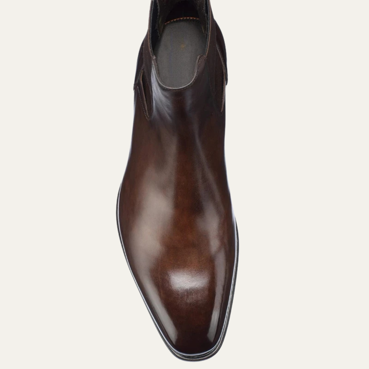 Mens Leather Ankle Dress Boots Polished Classic Style
