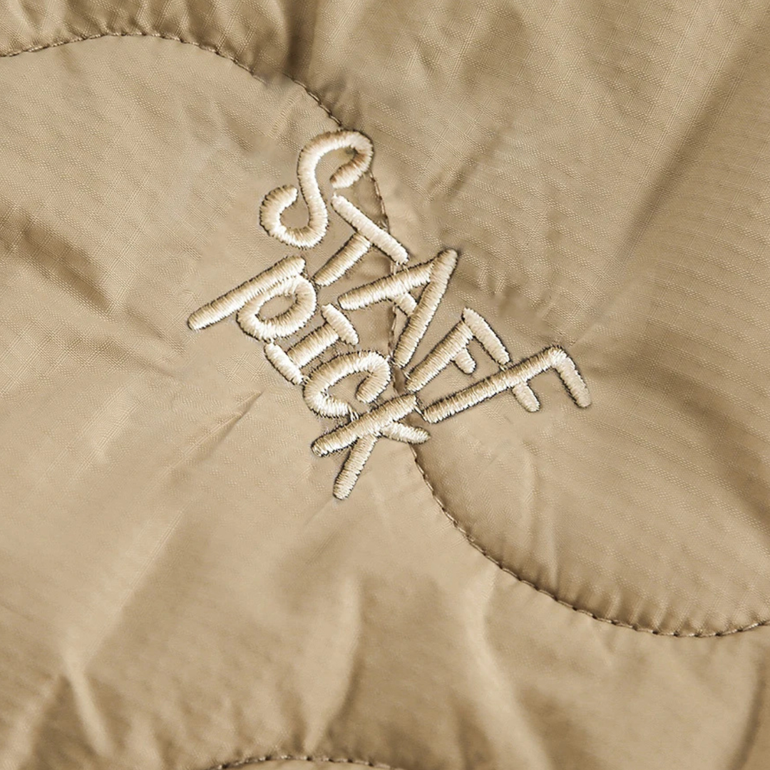 Mens Quilted Padded Jacket with Embroidered Detail