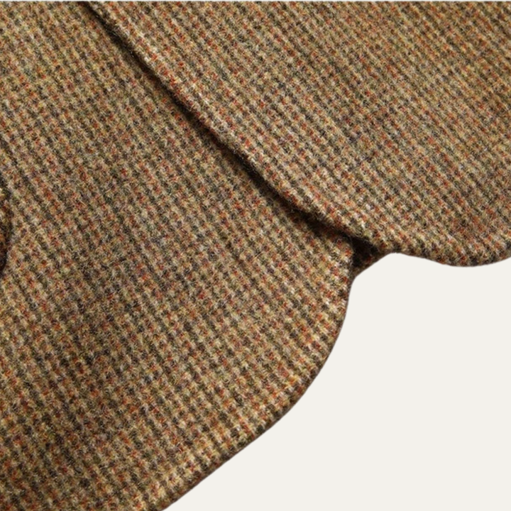 Mens Wool Tweed Blazer Checked Classic Fit