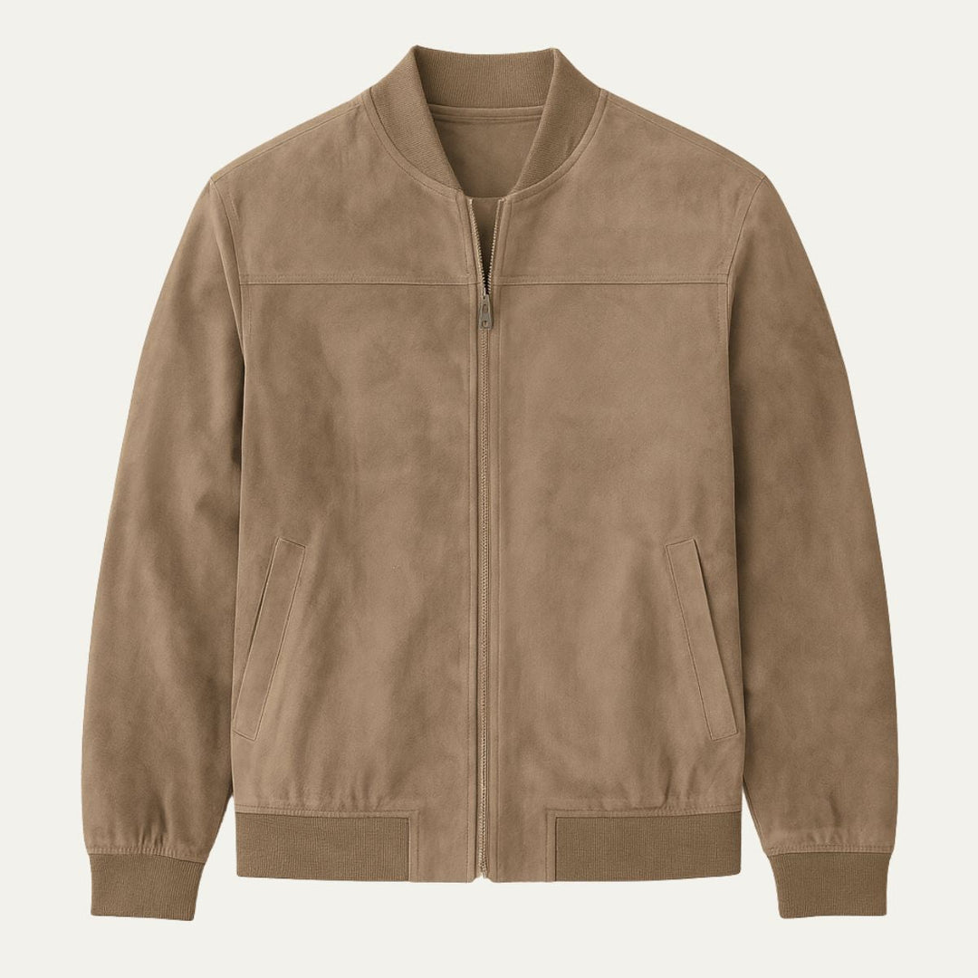 Mens Bomber Jacket Suede Look Casual Fit