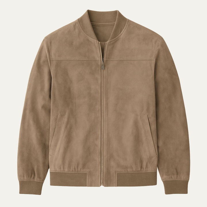 Mens Bomber Jacket Suede Look Casual Fit