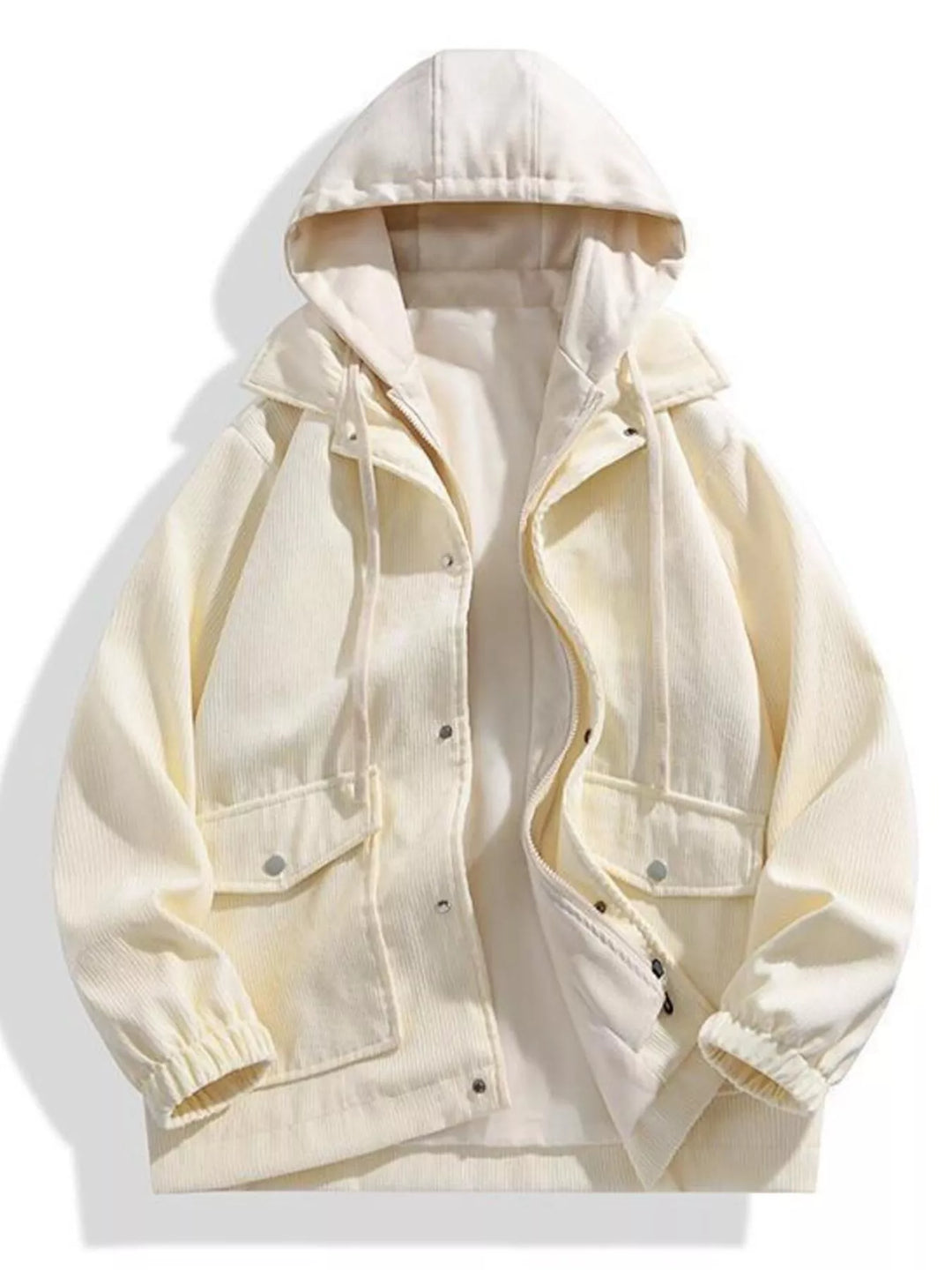 Mens Hoodie Coat with Rugged Textured Fabric
