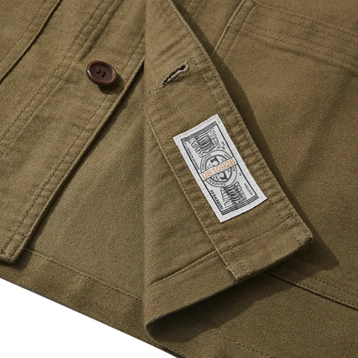Mens Workwear Jacket Heavy Cotton Multi-Pocket Durable Fit