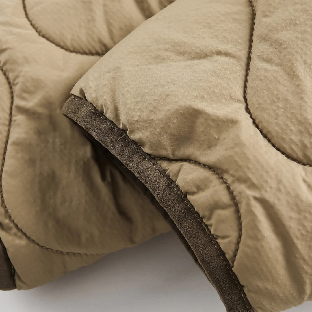 Mens Quilted Padded Jacket with Embroidered Detail
