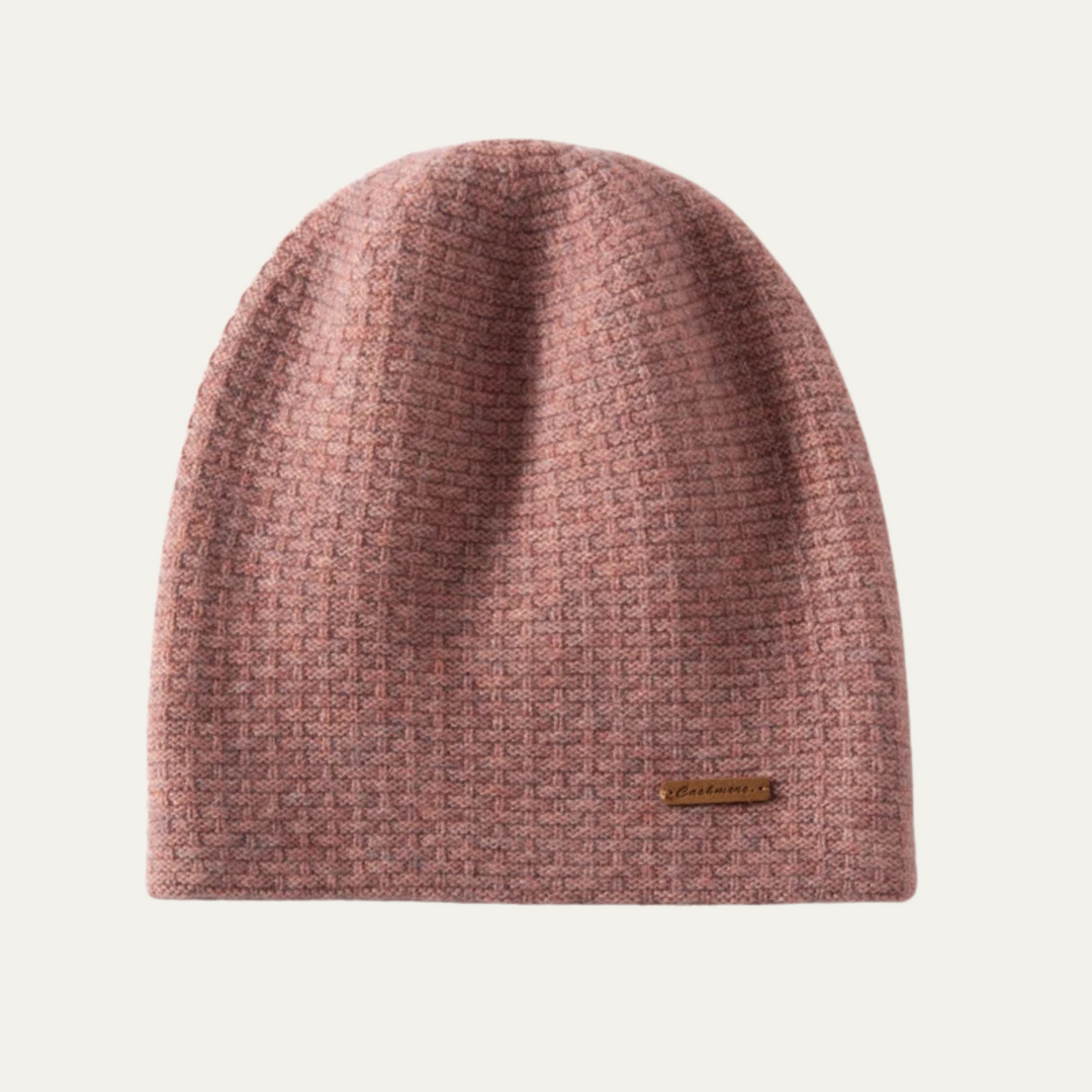 Mens Knit Beanie Minimalist Style Patch Detail