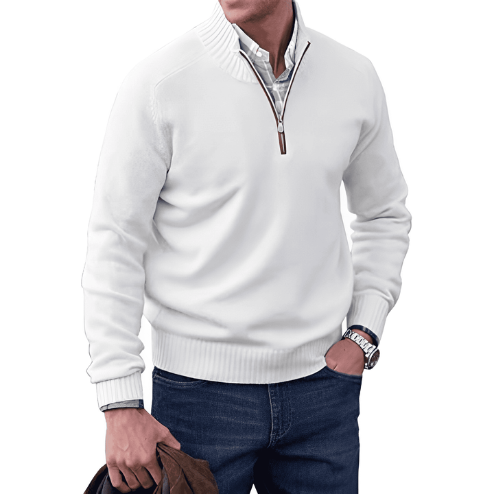 Mens Pullover Sweater Quarter Zip Classic Fit