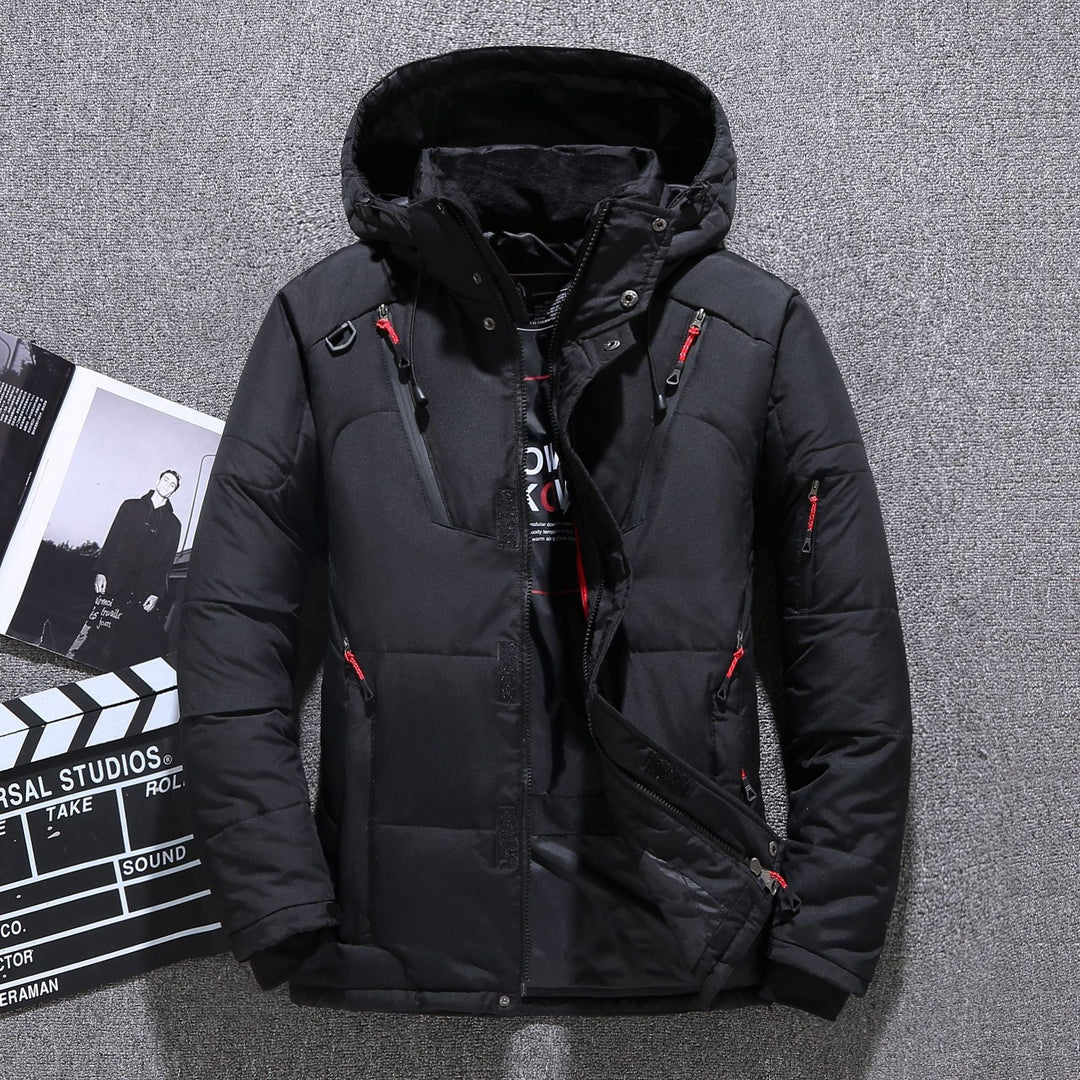 Mens Down Parka Jacket Waterproof Warm Hooded Outdoor