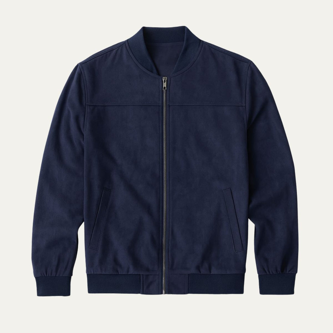 Mens Bomber Jacket Suede Look Casual Fit - BritishMode