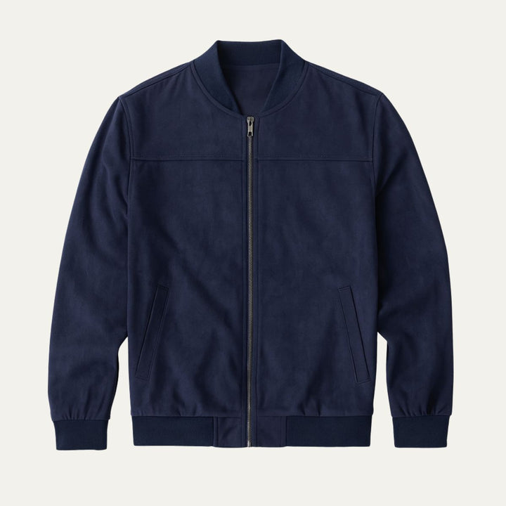 Mens Bomber Jacket Suede Look Casual Fit - BritishMode