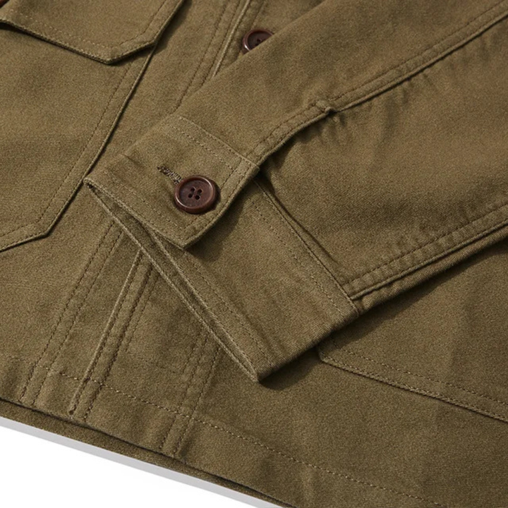 Mens Workwear Jacket Heavy Cotton Multi-Pocket Durable Fit