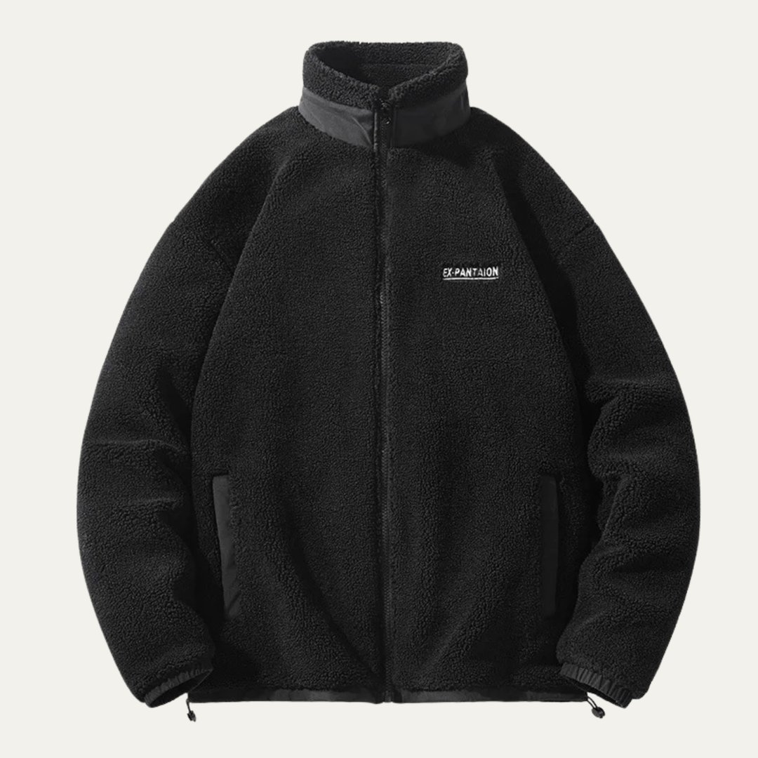Mens Fleece Jacket Zip-Up Casual Warm Winter