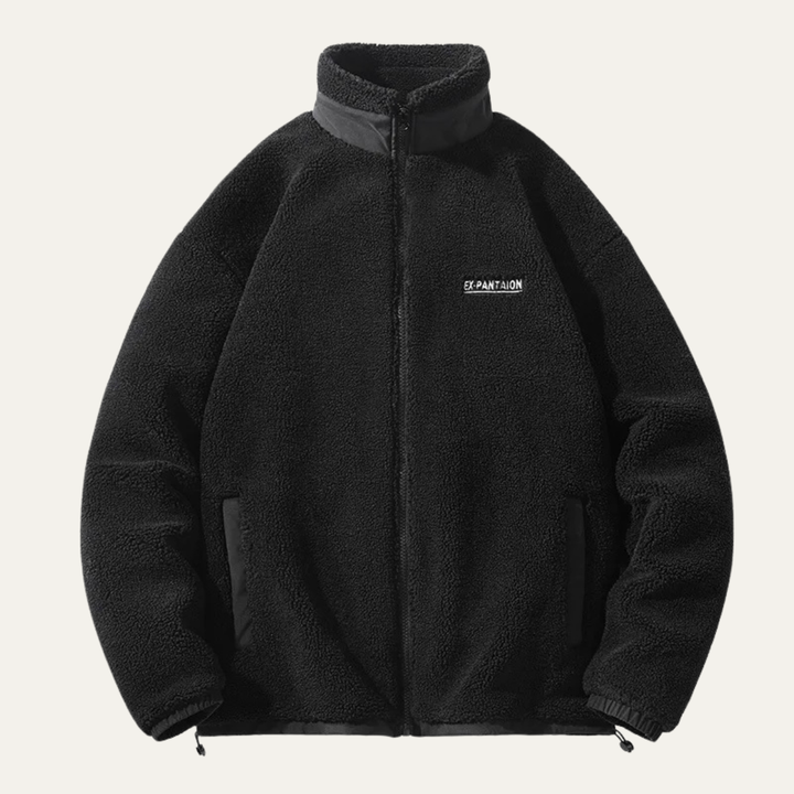 Mens Fleece Jacket Zip-Up Casual Warm Winter