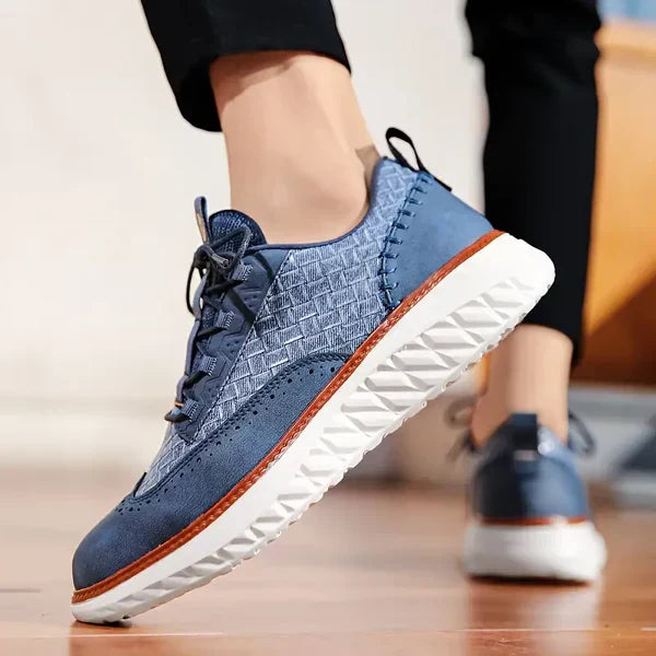 Mens Lace-Up Platform Walking Sneakers