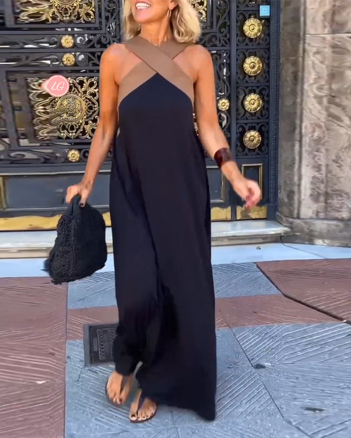 Womens Evening Gown Long Cross Neck
