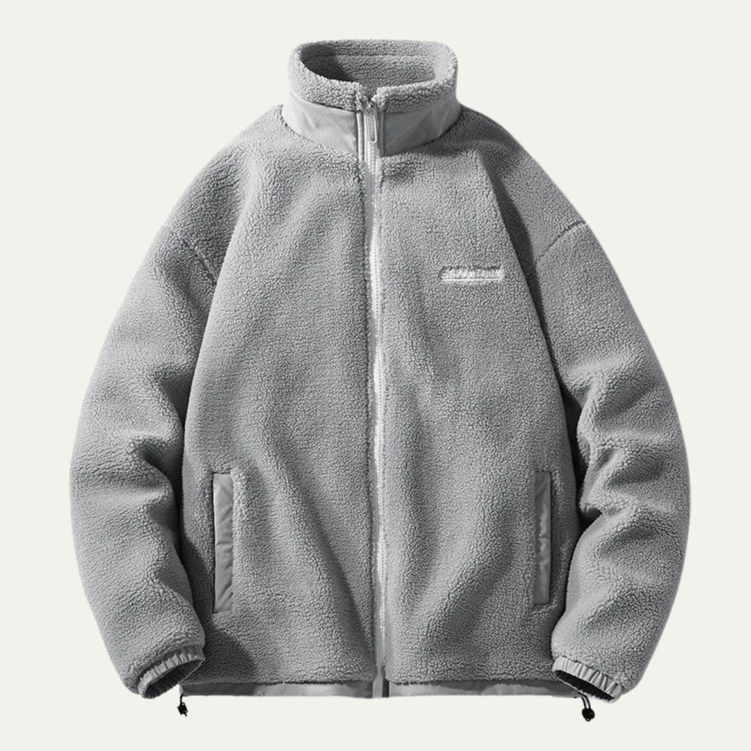 Mens Fleece Jacket Zip-Up Casual Warm Winter