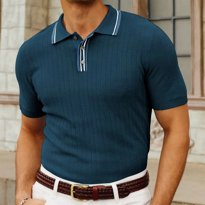 Mens Polo Shirt Cotton Silk Knit Fit