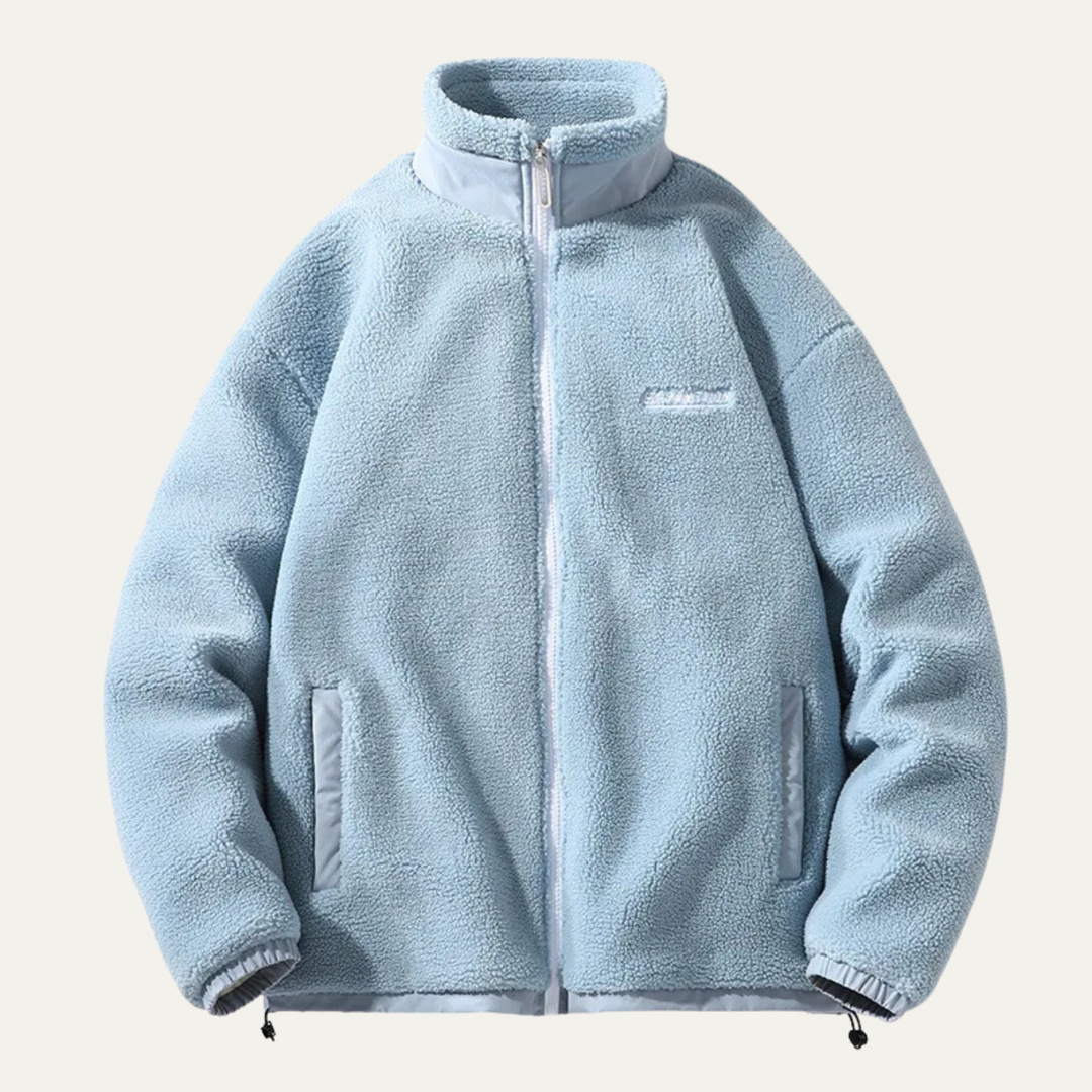 Mens Fleece Jacket Zip-Up Casual Warm Winter