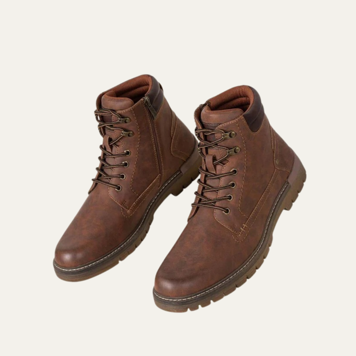 Mens Combat Boots Lace-Up Military Style Lug Sole
