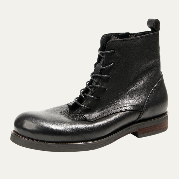 Mens Leather Casual Lace-Up Boots Retro Style