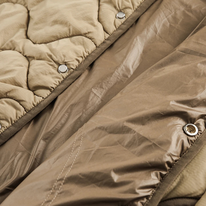 Mens Quilted Padded Jacket with Embroidered Detail