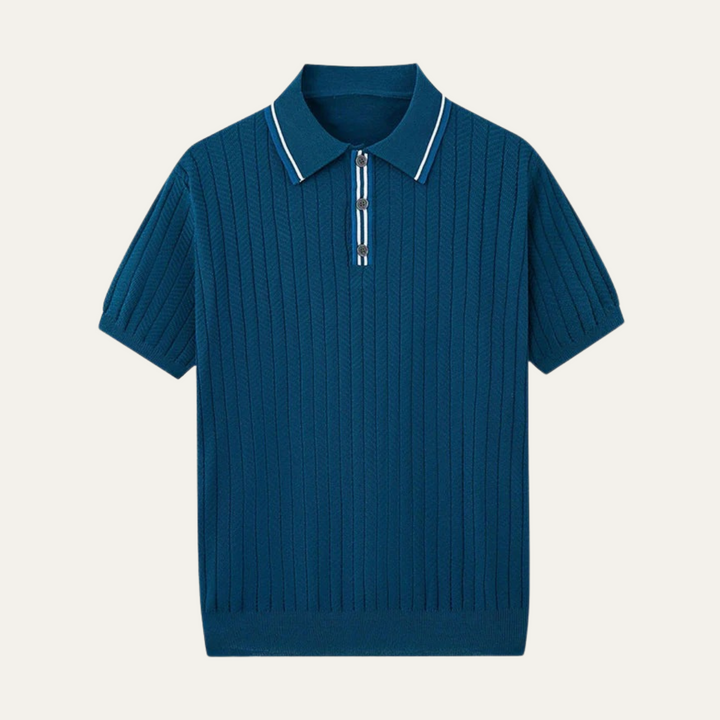 Mens Polo Shirt Cotton Silk Knit Fit - BritishMode
