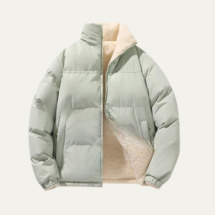 Mens Reversible Sherpa Fleece Zip-Up Jacket Parka - BritishMode