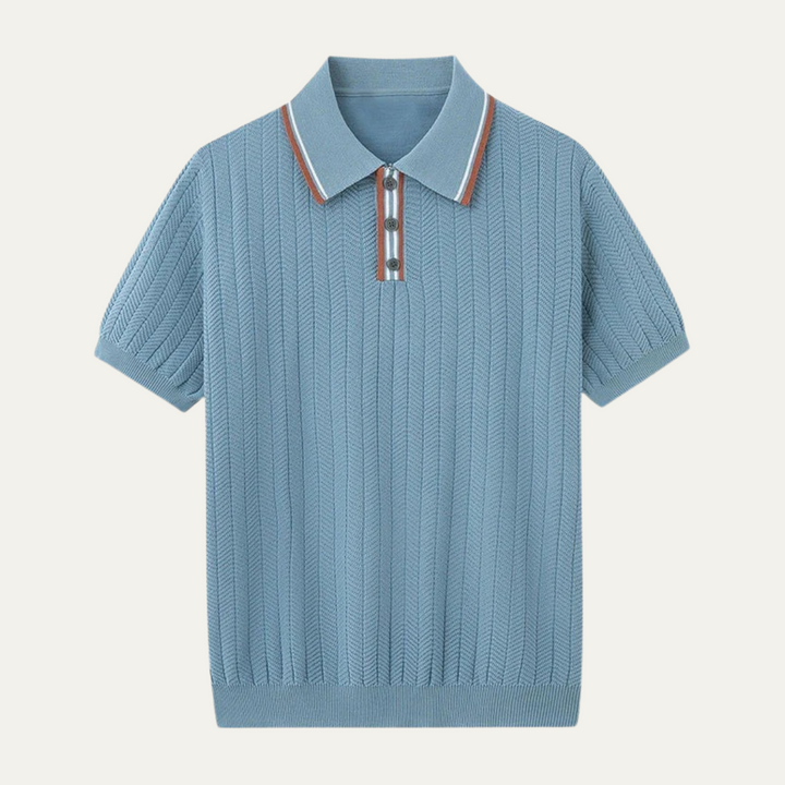 Mens Polo Shirt Cotton Silk Knit Fit