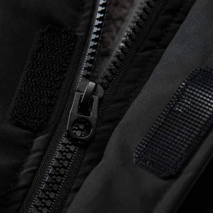 Mens Hooded Puffer Jacket with Fleece Lining and Zip Closure