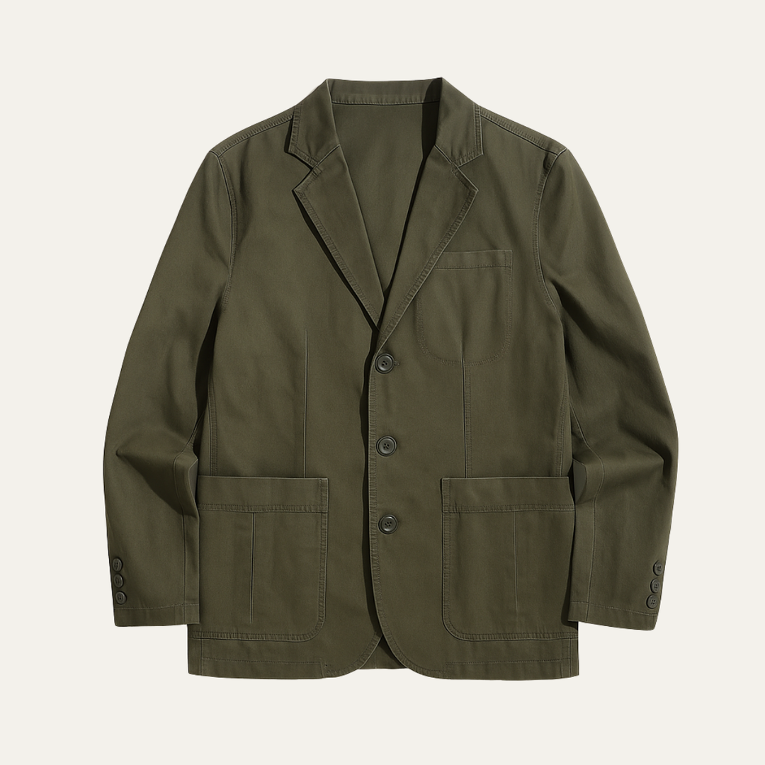 Mens Cotton Blazer Jacket Army Weight Classic Fit - BritishMode