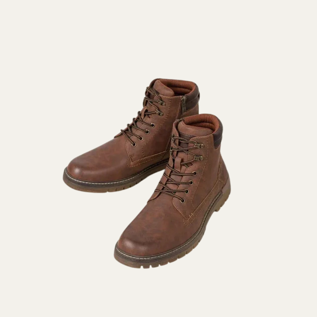 Mens Combat Boots Lace-Up Military Style Lug Sole