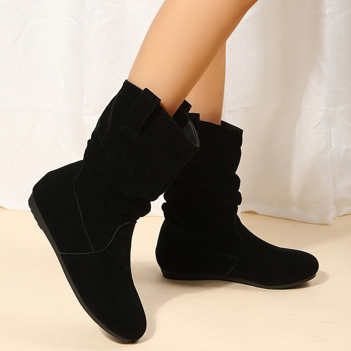 Womens Ankle Boots Suede Comfortable Low Heel