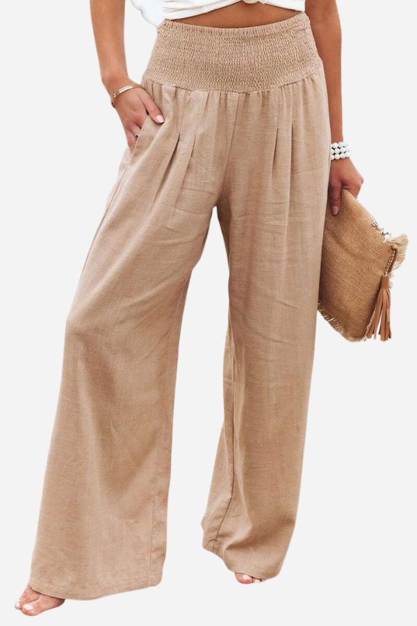 Womens High Waist Flowing Pants Comfortable Fit