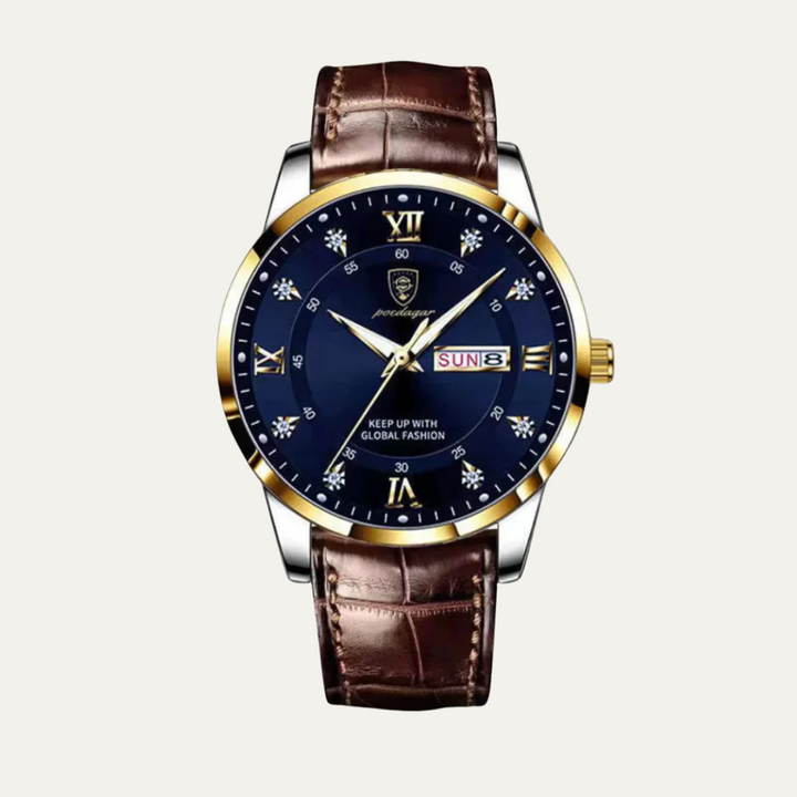 Mens Classic Watch with Leather Strap Style