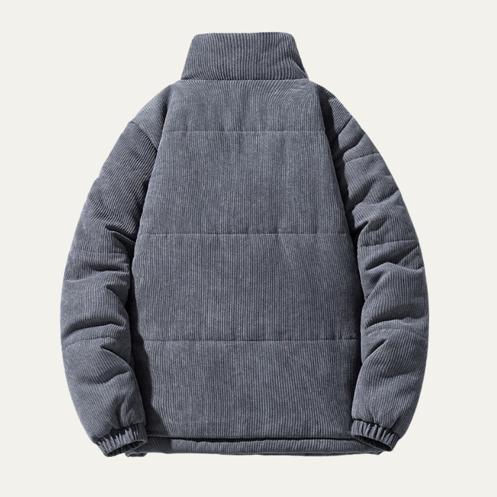 Mens Corduroy Puffer Jacket Warm Padded Winter Fit